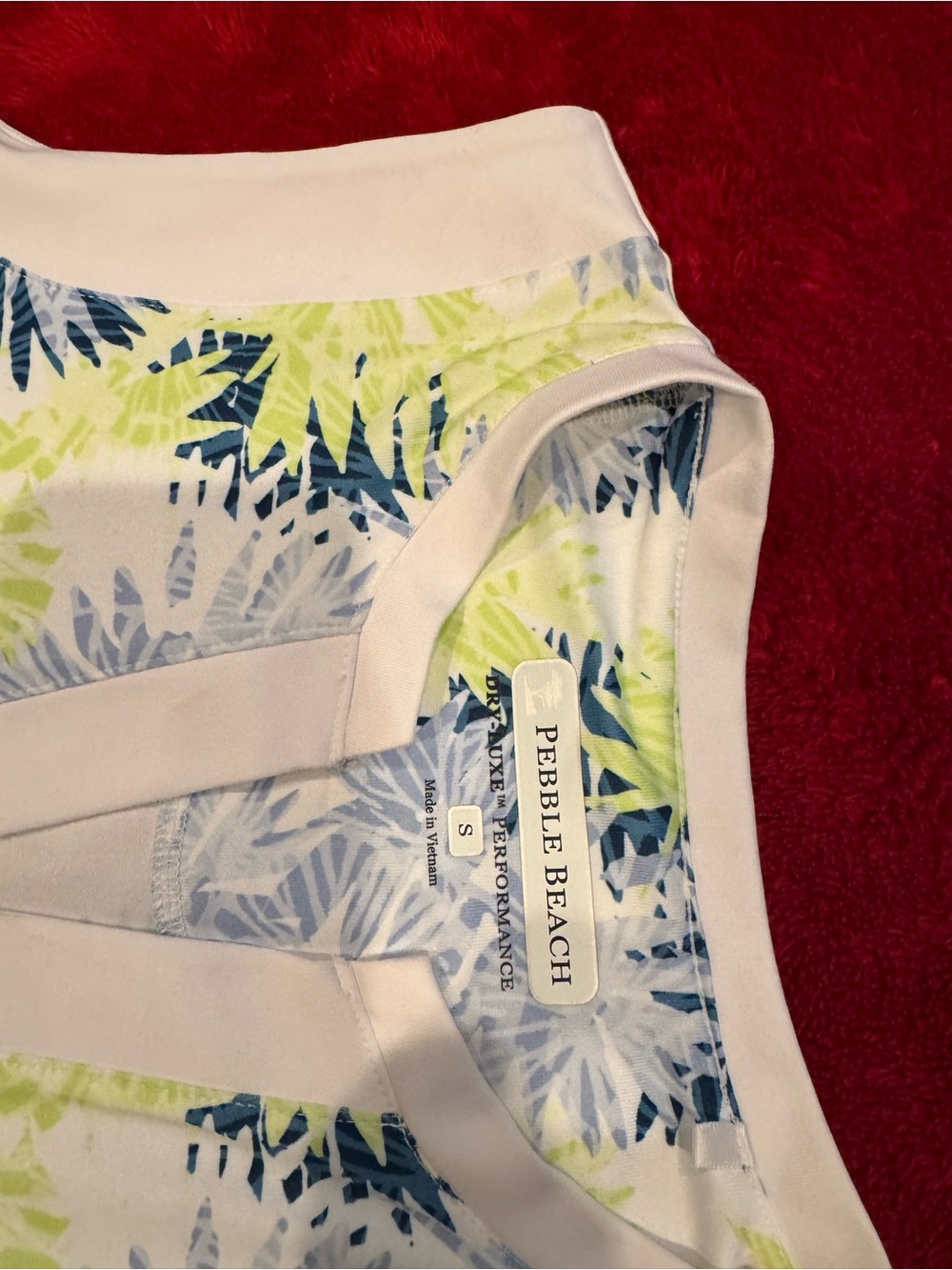 Pebble Beach Lime, Navy & White Tropical Print dress - Picture 3 of 5
